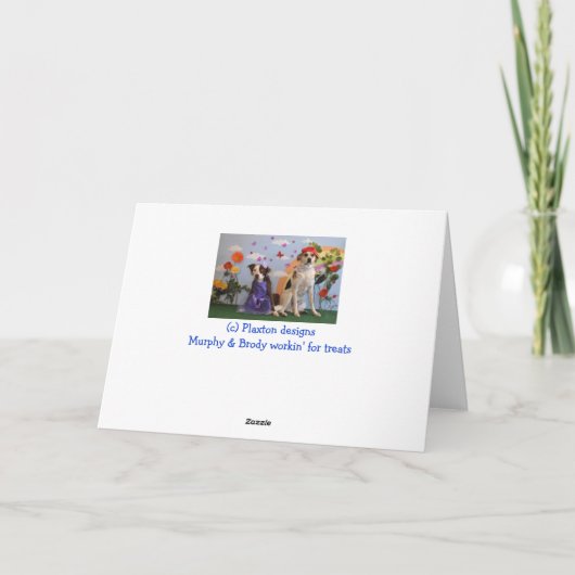 愛または記念日カード、ユーモアのあるな犬の写真 カード (裏面)