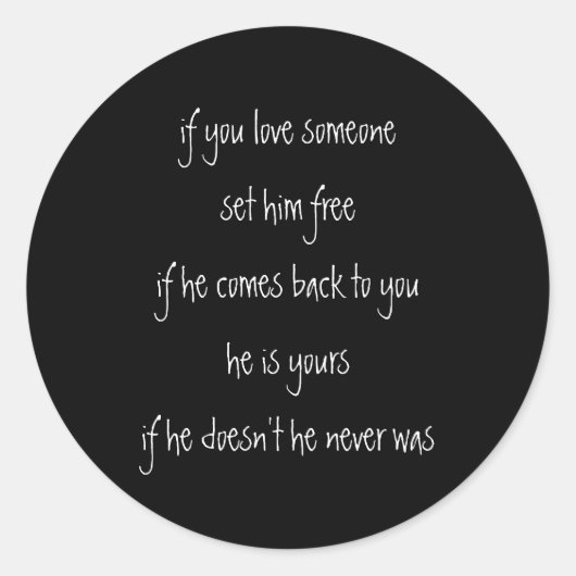 愛もししてる引用文 ラウンドシール (正面)