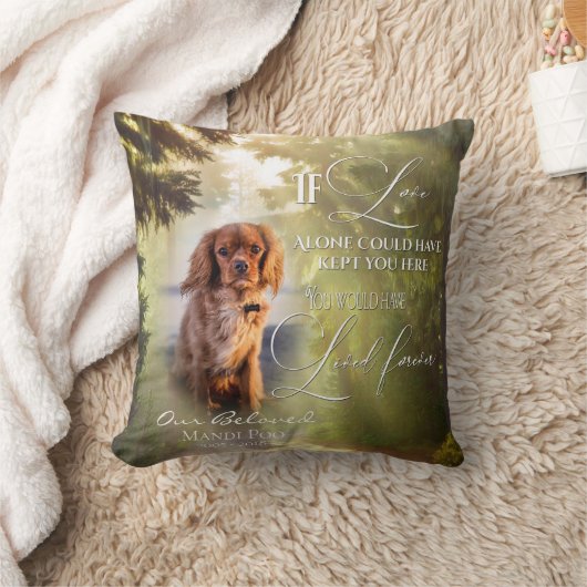 愛もし独り森ペット記念写真祈りの言葉 クッション (ブランケット)