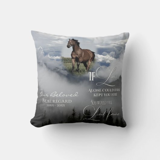 愛もし独り霧の木の記念写真祈りの言葉 クッション (正面)