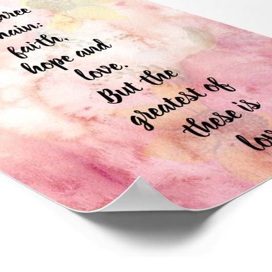 愛もっとも偉大キリスト教のポスター ポスター (角)