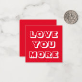 愛もっと赤いモダンはっきりしたタイポグラフィ ノートカード (正面/裏面インサイチュ)