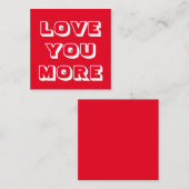 愛もっと赤いモダンはっきりしたタイポグラフィ ノートカード (正面/裏面)