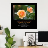 愛もっと、信仰、引用文オパーソナライズされたレンジバラ ポスター (ホームオフィス)