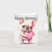 愛よくはしゃぐされる小さなフランスのブルドッグの子犬 カード (正面)