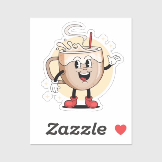 愛よくはしゃぐらしいコーヒーキャラクター シール (シート)