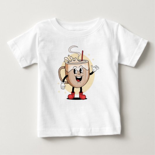 愛よくはしゃぐらしいコーヒーキャラクター ベビーTシャツ (正面)
