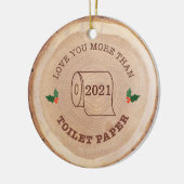 愛よりもToiler紙ウッドスライス写真 セラミックオーナメント (左)