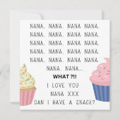 愛よナナおばあちゃんおばあちゃん日カップケーキ シーズンカード (正面)