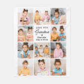 愛よ祖母パーソナライズされた11写真の祖父母 フリースブランケット (正面)