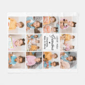 愛よ祖母パーソナライズされた11写真の祖父母 フリースブランケット (正面(横))