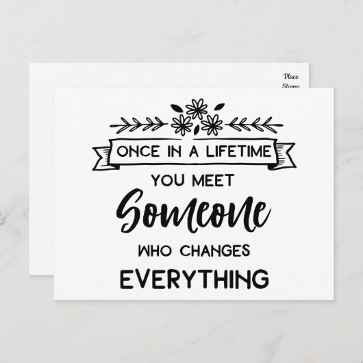 愛よ考えり引用文よ恋しく思り友情 案内ポストカード (正面/裏面)