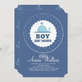 愛らしいいかりボーイベビーシャワー招待状 招待状 (正面/裏面)