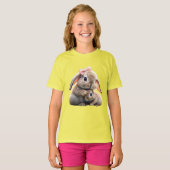 愛らしいうさぎと赤ちゃんのキッズTシャツ Tシャツ (正面フル)