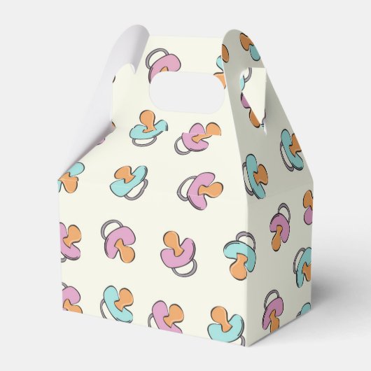 愛らしいおしゃぶりジェンダーが赤ちゃんシャワーを明かす フェイバーボックス (正面サイド)