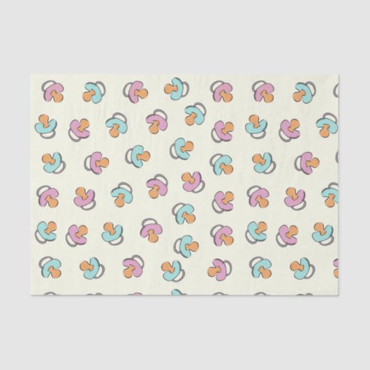 愛らしいおしゃぶりジェンダーが赤ちゃんシャワーを明かす 薄葉紙 (正面)