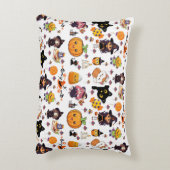 愛らしいおもしろいかわいいハロウィーンパターン アクセントクッション (裏面(縦))