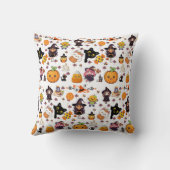 愛らしいおもしろいかわいいハロウィーンパターン クッション (裏面)