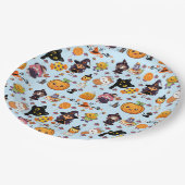 愛らしいおもしろいかわいいハロウィーンパターン ペーパープレート (アングル)