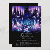 愛らしいおもしろいに魅了された森の赤ちゃんシャワー 招待状 (正面/裏面)