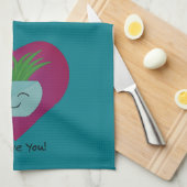 愛らしいおもしろいアロエヴユアロエ キッチンタオル (四つ折り)