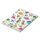 愛らしいおもしろいカラフルシームレスパターン恐竜 ノートパッド (回転)