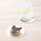 愛らしいおもしろいドイツの羊飼いポートレート コースター (側面)