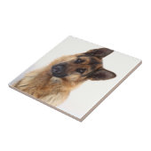 愛らしいおもしろいドイツの羊飼いポートレート タイル (側面)