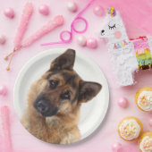 愛らしいおもしろいドイツの羊飼いポートレート ペーパープレート (パーティー)