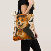 愛らしいおもしろいハロウィーンコルギジャック – O – ランタン トートバッグ (クローズアップ)