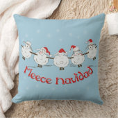 愛らしいおもしろいフリースナビダードクリスマスヒツジ クッション (ブランケット)