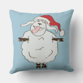 愛らしいおもしろいフリースナビダードクリスマスヒツジ クッション (裏面)