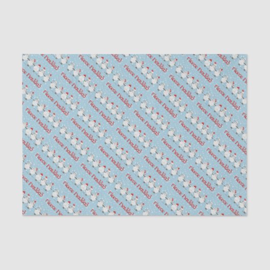 愛らしいおもしろいフリースナビダードクリスマスヒツジ 薄葉紙 (正面)