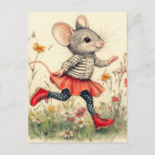 愛らしいおもしろいマウ走スの花 ポストカード (正面)