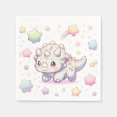 愛らしいおもしろい恐竜の赤ちゃんシャワー スタンダードカクテルナプキン (正面)