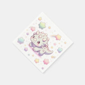 愛らしいおもしろい恐竜の赤ちゃんシャワー スタンダードカクテルナプキン (角)