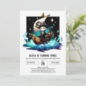 愛らしいおもしろい海賊誕生日 招待状 (スタンド正面)