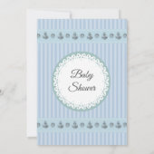 愛らしいおもしろい海軍の船と魚の男の子の赤ちゃんシャワー 招待状 (裏面)