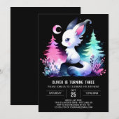 愛らしいおもしろい猫誕生日 招待状 (正面/裏面)