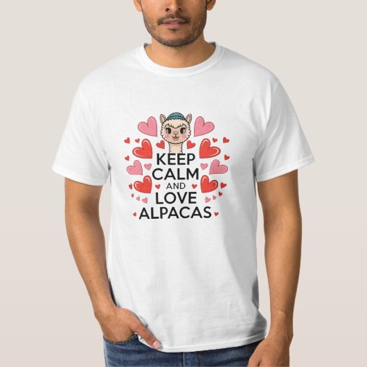 愛らしいおもしろいAlpacaグラフィックス Tシャツ (正面)