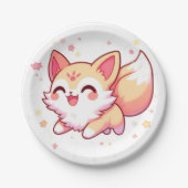 愛らしいお洒落キツネベビーシャワー ペーパープレート (正面)