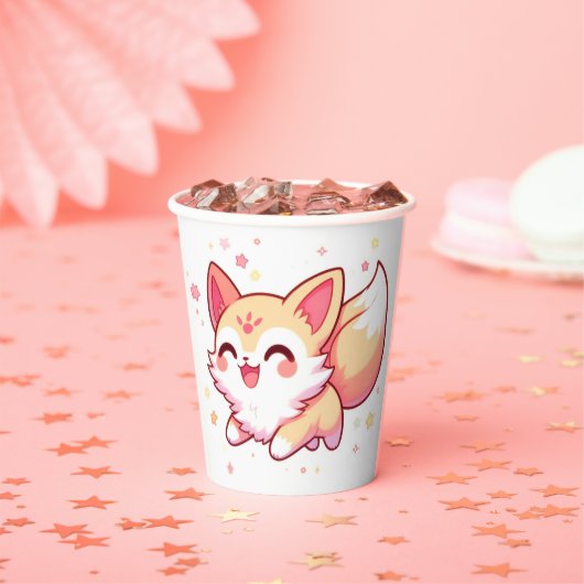 愛らしいお洒落キツネベビーシャワー 紙コップ (インサイチュ)