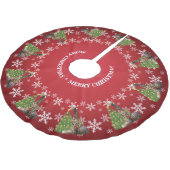 愛らしいお洒落クリスマスのプレゼントを赤で ブラッシュドポリエステルツリースカート (アングル)