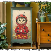 愛らしいお洒落ラディバグ子猫DA5デコパージュ 薄葉紙