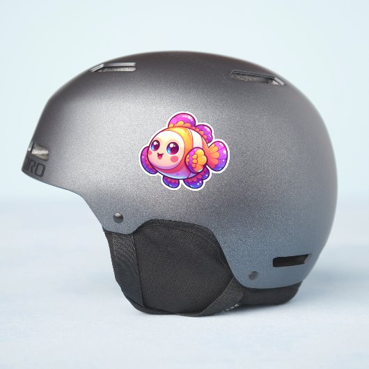 愛らしいかわいいが鮮やかな彩りを添えた道化魚 シール (ヘルメット側面)