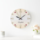 愛らしいかわいいのパーソナライズなてんとう虫- ラージ壁時計 (ホーム)