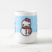 愛らしいかわいいの漫画の雪だるまのマグ コーヒーマグカップ (中央)