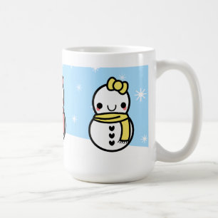 愛らしいかわいいの漫画の雪だるまのマグ コーヒーマグカップ