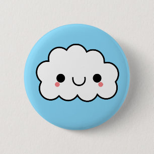 愛らしいかわいいの雲ボタン 缶バッジ