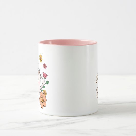 愛らしいかわいいコーヒーアニメ マグカップ (中央)